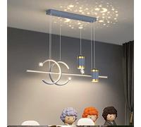Dining Room Lamp LED Dining Table Lamp Modern LED Pendant Lamp Dimmable with Remote Control Pendant Lamp Dining Room Chandelier for Living Room Bedroom Kitchen Office Pendant Lamp (Grey, L100cm)