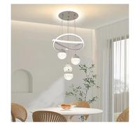 Dining Room Living Ring Lamp Modern LED Dimmable Bedroom Kitchen Interior Linea Ceiling Round Chandelier Light Fixtures(White Light,White)
