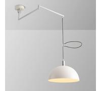 Dining Room Pendant Light Fixture, Adjustable Dome Ceiling Chandelier with Semi-Circular Metal Lampshade, Swing Arm Hanging Light