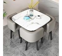 Dining Room Table and Chairs Set for 4,Office Reception Room Club Table,Round/Square Furniture Conference Room Table,Business Negotiation Table and Chair Combination,for Kitchen,Dining Room,Dinette (