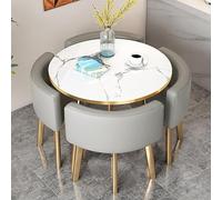 Dining Room Table and Chairs Set for 4, Round Square Conference Table and Chair Combination for Office Reception and Business Negotiation