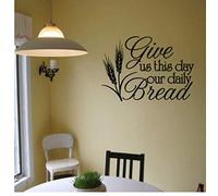 Dining Room Wall Decal Give Us This Day Our Daily Bread Kitchen Wall Decals Quote Restaurant Sticker 42X30Cm