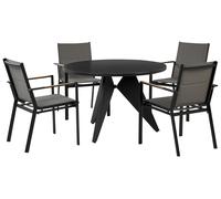 Garden Dining Set 4 Seater OLMETTO/BUSSETO Metal Black