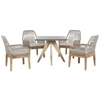 Beliani Garden Dining Set 4 Seater Olbia With Cushions Concrete Beige
