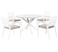 Garden Dining Set 4 Seater MALETTO/TAVIANO with Cushions Metal Grey