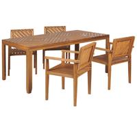 Beliani Garden Dining Set 4 Seater Baratti Acacia Wood Brown