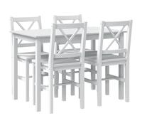 Dining Set 5 Piece Dining Room Kitchen Table and Chair Set White/Brown vidaXL