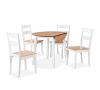 Dining Set 5 Pieces MDF and Rubberwood White
