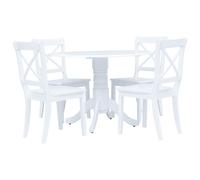 Dining Set 5 Pieces Solid Rubber Wood Dinner Set Home Multi Colours vidaXL