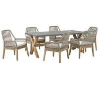 Garden Dining Set 6 Seater OLBIA with Cushions Beige
