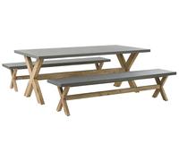 Dining Set 6 Seater Concrete Grey OLBIA