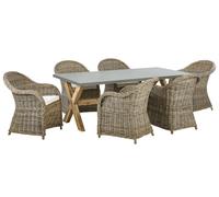 Dining Set 6 Seater Concrete Light Wood SUSUA/OLBIA