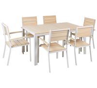 Beliani Garden Dining Set 6 Seater Como Beige