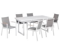Garden Dining Set 6 Seater VALCANETTO/BUSSETO Metal Grey