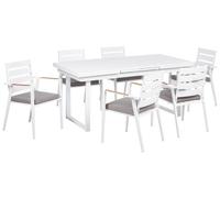 Garden Dining Set 6 Seater VALCANETTO/TAVIANO with Cushions Metal Grey