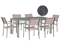 Dining Set 6 Seater Stone Beige GROSSETO