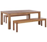 Dining Set 6 Seater Wood Light Wood MONSANO