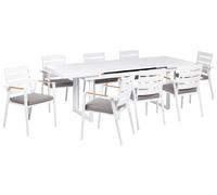 Garden Dining Set 8 Seater VALCANETTO/TAVIANO with Cushions Metal Grey