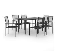 vidaXL Garden Dining Set 7 Piece Patio Furniture Outdoor Table and Chairs