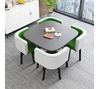 Dining Set for 4 - Compact Modern Round/Square Kitchen Table & Chairs - Stylish Space-Saving Dining Table Set for Small Spaces
