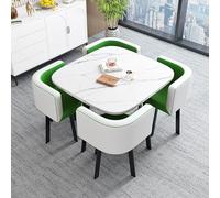 Dining Set for 4 - Compact Modern Round/Square Kitchen Table & Chairs - Stylish Space-Saving Dining Table Set for Small Spaces