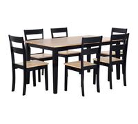 Dining Set GEORGIA Wood Brown/ Black 6 Seater