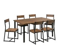 Dining Set LAREDO Dark Brown 6 Seater