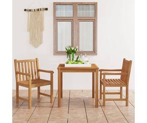 Dining Set Natural Teak 80x80cm 3cm Top 5x5cm Legs 5pc Garden Patio for Indoors