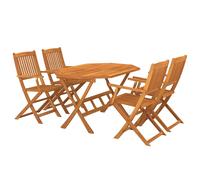vidaXL Solid Acacia Wood Garden Dining Set 5 Piece Outdoor Table and Chair