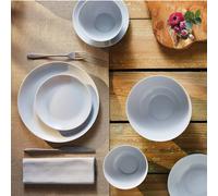 Dining Set Plate 19 PCS Service for 6 People Microwave Dishwasher Safe Glass HQ