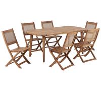 Garden Dining Set 6 Seater PARAGGI Natural Certified Acacia Wood