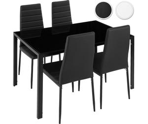 Dining Sets 4 Chairs 1 Table Home Furniture Faux Leather Large Living Room Style