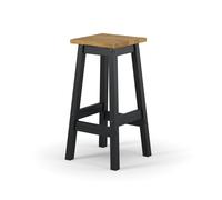 Dining Stool Solid Pine Live Edge Seat for Farmhouse Kitchen Breakfast Bar
