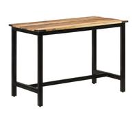 Dining Table 110x60x76 cm Mango Wood Top Natural Brown Retro Powder-Coated Iron