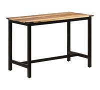Dining Table 110x60x76 cm Solid Mango Wood Top Powder Coated Iron Legs Natural.