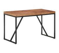 Dining Table 120x60x76 cm Black Solid Acacia & Mango Wood, Steel Legs Handmade