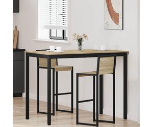 Dining Table 140x80x105cm Sonoma Oak Engineered Wood Rectangular Metal Legs Bar