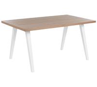 Dining Table 150 x 90 cm Light Wood and White LENISTER