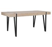 Dining Table 150 x 90 cm Light Wood with Black ADENA