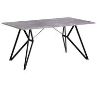 Beliani Dining Table Buscot Grey Concrete Effect 160 Cm 90 Cm