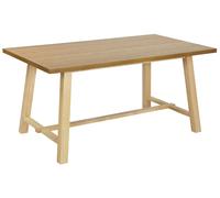 Beliani Dining Table Barnes Natural Ash Wood 160 Cm 90 Cm