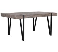 Dining Table 180 x 90 cm Dark Wood with Black ADENA