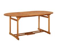 Dining table 180x90cm Solid Acacia Wood Natural Oil Finish Rustic Patio Outdoor