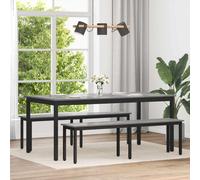 Dining table 180x90x75cm Engineered wood top Black metal frame Modern Durable XL