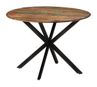 Dining Table Ã˜110x78 cm Solid Wood Reclaimed and Steel Berkfield Home Brown One Size