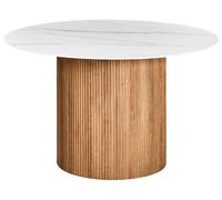 Dining Table ALBINA White Marble 120 cm 120 cm