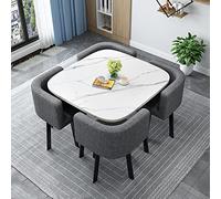 Dining Table and Chair Set - 1 Rectangular Negotiation Table with 4 Linen Cotton Chairs - Home, Hotel, Balcony, Clothing Store Furniture Combination