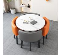 Dining Table and Chair Set - Modern Round/Square Furniture for Home and Business - Stylish for Dining Room, Balcony, Living Room, Dessert Shop, Hotel
