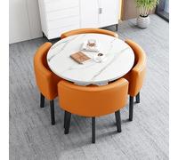 Dining Table and Chair Set of 4, Stylish Office Desk for Business Meetings, Ideal for Coffee Shops and Living Rooms