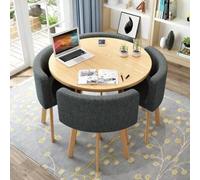 Dining Table And Chairs Set Compact Dining Square/Room Table Modern Dining Table Combination Conference Table And Chair Set for Lounge Areas Balconies And Homes,2,80cm/31.5in